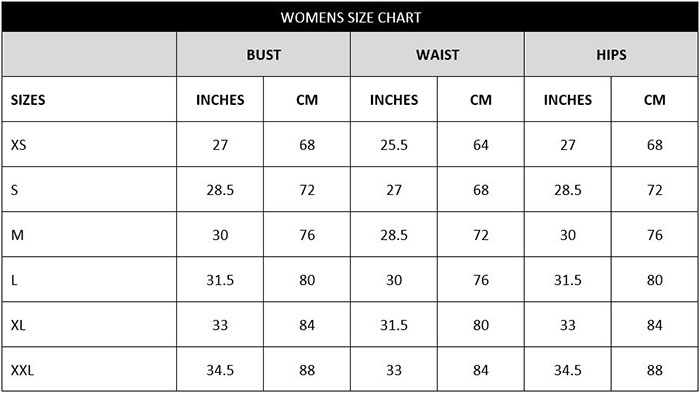 doreanse_women_sizechart