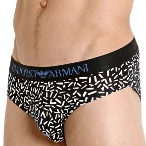 Emporio Armani Fancy Pop Art Brief Geometric Sticks 110814 7P505 Black