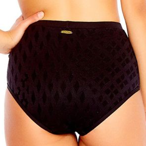 FINAL SALE Aqua Blu Luxe Swim High Waist A8045LX Black