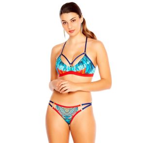 FINAL SALE Aqua Blu Instinct Strap Front Swim Bralette A8068IN Multi
