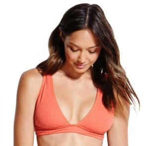 FINAL SALE Seafolly Inka Rib Longline Tri Bikini Top 30991-165 Spice