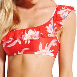 Seafolly Desert Flower One Shoulder Top 31002-198 Chilli