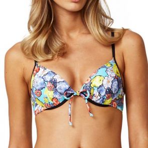 Moontide Riviera Victory Slim Tie Underwire Top Floral M8003VT