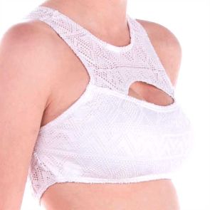 FINAL SALE Aqua Blu Luxe Cut Out Bikini Top White A6046LX