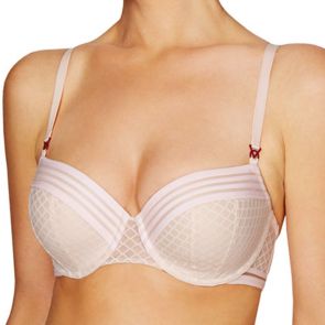 Lovable Sheer Stripes Contour Balconnet Bra Cloud Pink/Anemone L23-0070