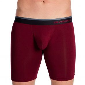 Obviously PrimeMan Boxer Brief 9 Inch Leg A01 Maroon