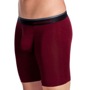 Obviously PrimeMan Boxer Brief 9 Inch Leg A01 Maroon