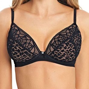 Freya Lingerie Soiree Lace Padded Plunge Bra AA5013 Black