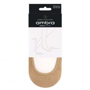 Ambra Bamboo Ecostyle Footlets 2-Pack ABAECFT2PP Natural Multi-Buy