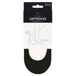 Ambra No Sweat Footlet 2-Pack Black