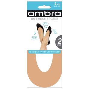 Ambra No Sweat Footlet 2-Pack AMNSWFT2P Natural