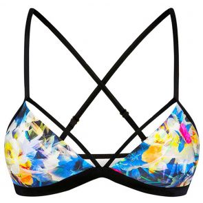 Aqua Blu Phoenix Strap Front Swim Bralette A061701 Floral