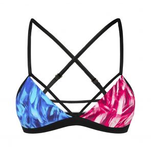 Aqua Blu Phoenix Strap Front Swim Bralette A091701 Blue/Pink