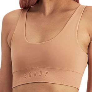 Bonds Retro Ribbed Crop Bra - Grey Marle