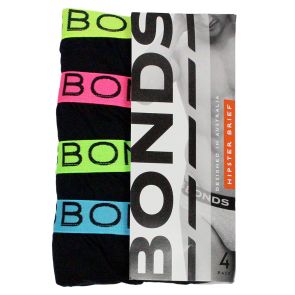 Bonds Mens Hipster Brief 4-Pack M38DM4 Multi