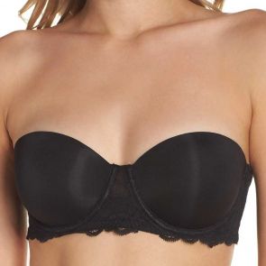 Calvin Klein Seductive Comfort with Lace Strapless Lift F1437 Black