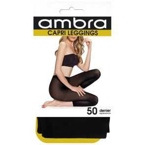 Ambra 6-Pack Capri Footless Tight/Legging Black