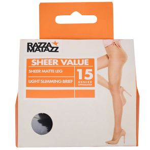 Razzamatazz 6-Pack Control Sheer Matte Brief Pantyhose H80033 Black