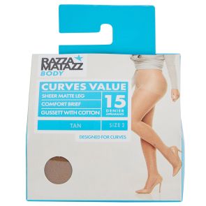 Razzamatazz 6-Pack Curvaceous Everyday Sheer Pantyhose H80035 Tan