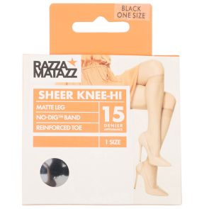 Razzamatazz 8-Pack Sheer Nylon Knee High No Dig H80043 Black