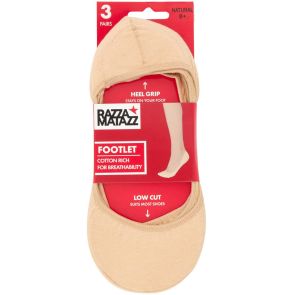 Razzamatazz Footlet 3-Pack HXU63G Natural Multi-Buy