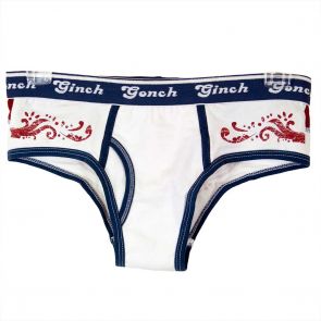 Ginch Gonch Cow Girl Brief GGLADYBRIEF White/Blue