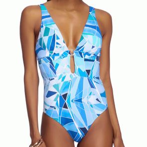 Jets Adagio Plunge One Piece Swimsuit J10678 Mediterranean