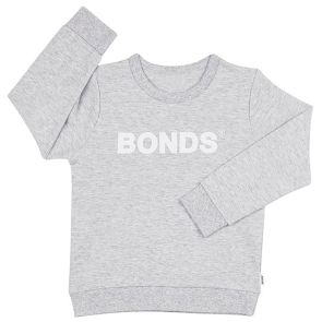 Bonds Kids Tech Sweats Pullover KVQTK New Grey Marle