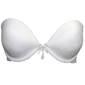Little Minx Lace Strapless Convertible Bra With Bow & Tassel Detail LM9000SL Marshmallow