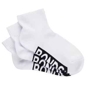 Bonds Womens Logo Cushioned Quarter Crew 3-Pack LXPP3N White