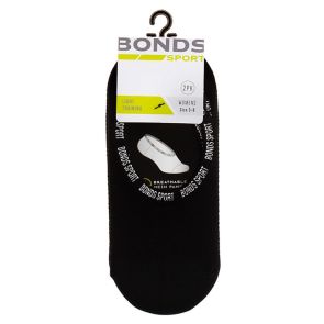 Bonds Womens Active Mesh Footlet 2-Pack LYRC2N Black