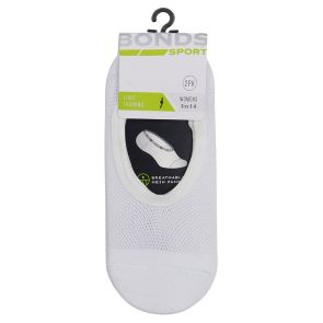 Bonds Womens Active Mesh Footlet 2-Pack LYRC2N Plain White