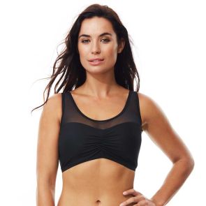 FINAL SALE Moontide Contours Mesh Fuller Cup Top M6436CN Black