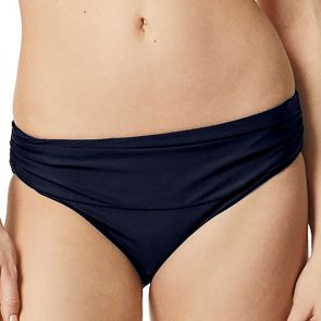 Moontide Textured Solid Ruched Front Swim Pant M7965TS Navy