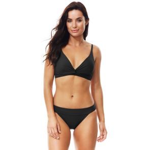 FINAL SALE Moontide Contours D/DD Twist Swim Top M6805CN Black