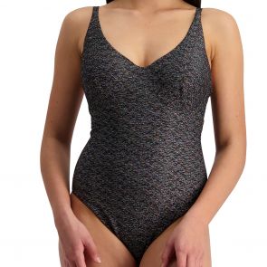 Moontide Metallic Chic Underwire Swim Suit M4119MC Black
