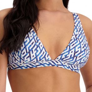 Moontide Mosaic Swim Long Line Tri Top M7893MS Navy