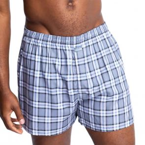 Jockey Weekender Woven Boxer MXHN1A Checks Blue