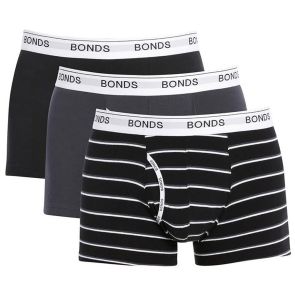 Bonds Guyfront Stripe Trunk 3-Pack MYDJ3A Black/White/Grey