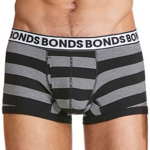Bonds Mens Striped Fit Trunk MZZWI Black/White