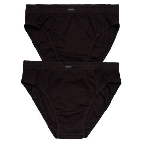 Holeproof Cotton Mock Rib Brief 2-Pack MZZX2A Black