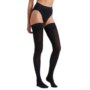 Ambra 6-Pack No Show Stay Up Opaque Black