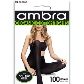 Ambra Organic Cotton Rib Tights AORGCRT Black Multi-Buy