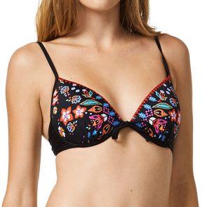 Piha Garden Delight Slim Tie U/W Underwire Swim Top P1661GD Black