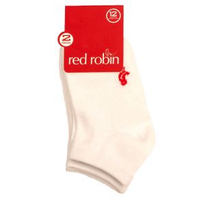 Red Robin Low Cut Socks 2 Pack R49392 White