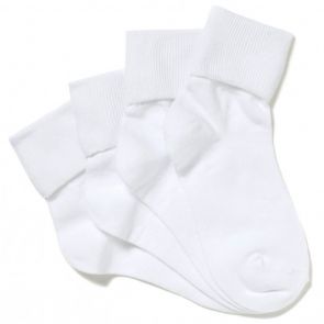 Bonds Kids School Turnover Top Socks 4-Pack R5134O White
