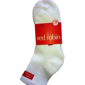 Red Robin Ribbed Sports Socks 3 Pack White R41383