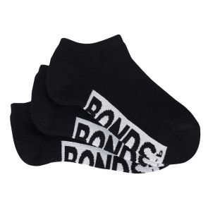 Bonds Cushioned Low Cut 3 Pack Kids Socks RXVQ3N Black