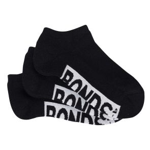 Bonds Cushioned Low Cut 3-Pack Kids Socks RXVQ3N Black