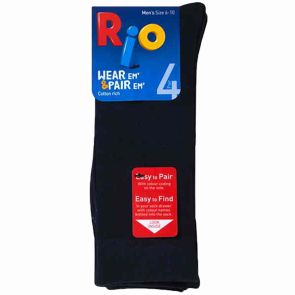 Rio Business Wear 'Em and Pair 'EM Crew Socks 4 Pack S7412W Black